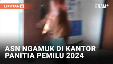ASN Wanita Ngamuk di Kantor Panitia Pemilu 2024 di Sulteng