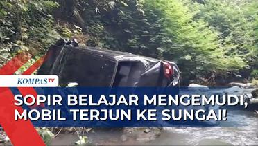 Belajar Mengemudi, Mobil dengan 2 Penumpang Terjun ke Sungai Sedalam 20 Meter!