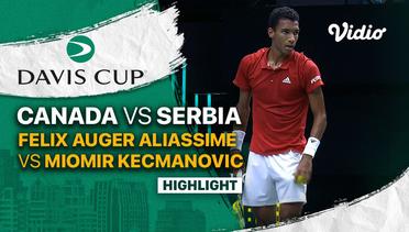 Highlights | Grup B Canada vs Serbia | Felix Auger Aliassime vs Miomir Kecmanovic | Davis Cup 2022