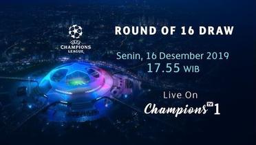 Round of 16 Draw on 16th December 2019 | UEFA Champions League 2019/20