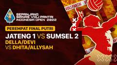 Full Match | Perempat Final Putri 1 | JATENG 1: Della/Devi vs SUMSEL 2: Dhita/Allysah | Sirnas Voli Pantai 2022