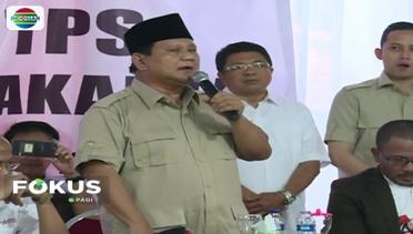 Prabowo Semangati Relawan Agar Terus Mengawasi TPS saat Pencoblosan - Fokus Pagi
