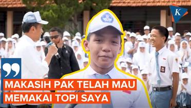 Kepanasan Saat Kunjungi SMKN 1 Kedungwuni Pekalongan, Jokowi Pinjam Topi ke Siswa