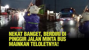 Suasana Malam yang Meriah, Bus Merespon Permintaan Pria Berjas Hujan di Pinggir Jalan!