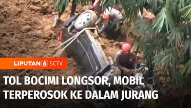 Tol Bocimi Longsor, Sebuah Mobil Terperosok ke Dalam Jurang Berhasil Dievakuasi | Liputan 6