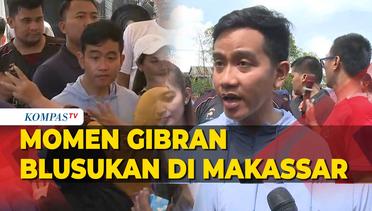 Momen Gibran Blusukan di Makassar, Bagikan Sembako dan Susu Gratis