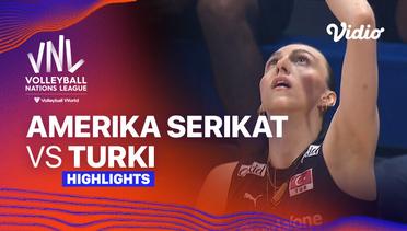 Amerika Serikat vs Turki - Highlights | Women's Volleyball Nations League 2024