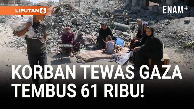 Krisis Gaza Memuncak, Korban Tewas Tembus 61 Ribu