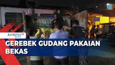 Polisi Gerebek Gudang Pakaian Bekas di Medan