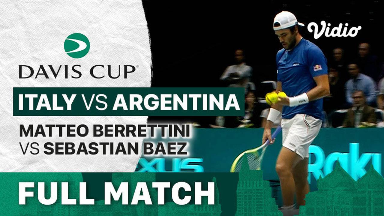 Full Match Grup A Italy vs Argentina Matteo Berrettini vs Sebastian Baez Davis Cup 2022