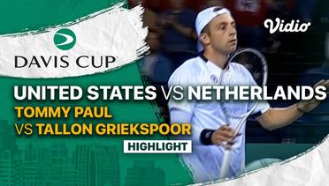 Highlights | Grup D: United States vs Netherlands | Tommy Paul vs Tallon Griekspoor | Davis Cup 2022
