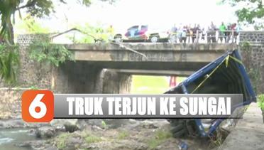 Diduga Rem Blong, Truk Boks Terjun ke Sungai di Lampung - Liputan 6 Siang