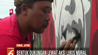 Aksi Relawan Jokowi-Ma'ruf di Kendal Berkampanye Lewat Mural - Liputan 6 Pagi