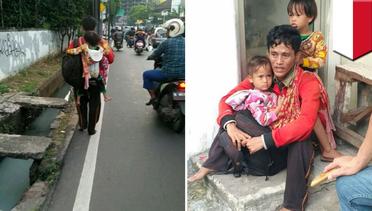 Kisah bapak gendong dua anak jalan kaki dari Jakarta ke Bone, ternyata??? - TomoNews