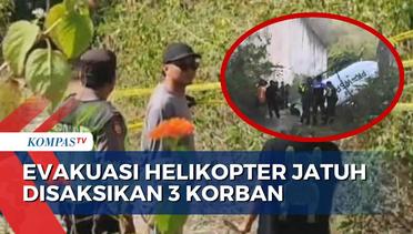 Detik-Detik Evakuasi Helikopter Jatuh di Pecatu Bali, 3 Korban Selamat Ikut Menyaksikan