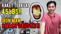 RAKET TERKUAT 45LBS!! WARNA SEPERTI IRON MAN, SMASH DAHSYAT!!