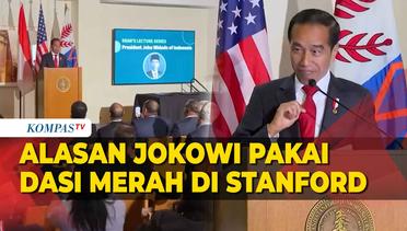 Alasan Jokowi Pakai Dasi Merah Saat Beri Kuliah Umum di Stanford University