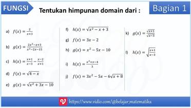 Belajar Matematika: Menentukan Domain Fungsi #1