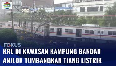 KRL Commuter di Kawasan Kampung Bandang Anjlok, Tiang Listrik Aliran Atas Tumbang | Fokus