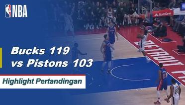 NBA I Cuplikan Pertandingan : Bucks 119 Vs Pistons 103