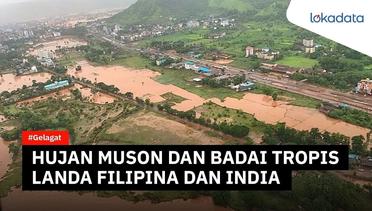 Hujan muson dan badai tropis akibatkan banjir Filipina dan India