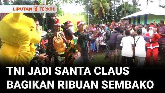 TNI Jadi Santa Claus, Bagikan Ribuan Paket Sembako untuk Warga Papua Selatan | Liputan 6