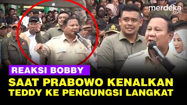 Reaksi Bobby Mantu Jokowi saat Prabowo Kenalkan Teddy ke Pengungsi di Langkat