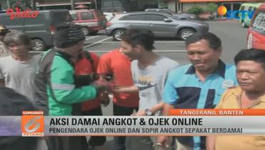 Aksi Konvoi Bersama Sopir Angkot dan Pengemudi Ojek Online di Tangerang - Liputan 6 Petang