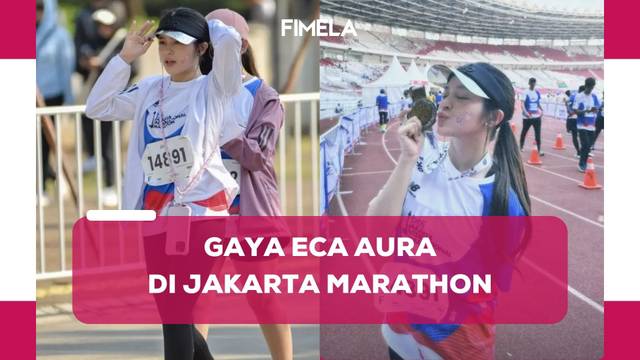 6 Gaya Eca Aura, ikuti Jakarta Marathon dengan Gaya Cute dan Kenakan Topi Berharga Fantastis