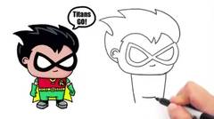 Cara Mudah Menggambar Karakter ROBIN Teen Titans Go Step by Step