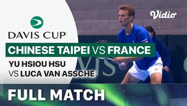 Chinese Taipei (Yu Hsiou HSU) vs France (Luca Van Assche) - Full Match | Qualifiers Davis Cup 2024