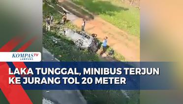 Laka Tunggal Tol Lampung, Mobil Pajero Masuk Jurang 20 Meter