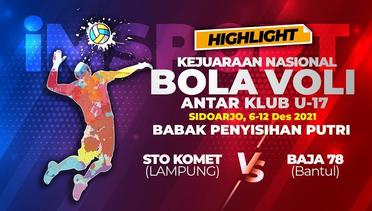 STO KOMET Lampung vs BAJA 78 DIY Kejurnas Bola Voli Antar Klub U-17 (Highlight)