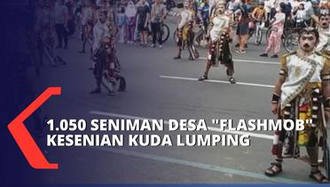 Menakjubkan! 1.050 Seniman Desa Lakukan Flashmob Kesenian Kuda Lumping di Simpang Lima Semarang