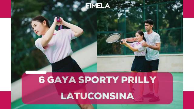 6 Gaya Sporty Prilly Latuconsina saat Diajari Tenis oleh Reza Rahadian