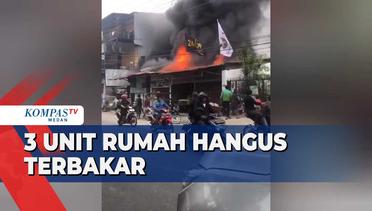 Tiga Rumah di Jalan Panglima Denai Kota Medan Hangus Terbakar