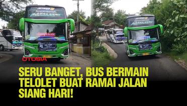 Momen Seru di Pemukiman Warga, Bus Bermain Telolet Buat Ramai Jalan di Siang Hari!