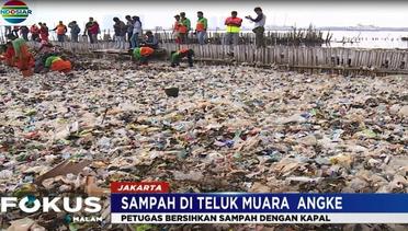 Petugas Bersihkan 16 Ton Sampah di Muara Angke - Fokus Malam