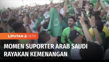 Heboh! Begini Gemuruh Kebahagian Para Suporter Arab Saudi di Stadion Lusail | Liputan 6