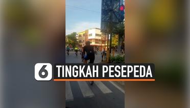 Viral Pesepeda Terobos Lampu Merah di Makassar
