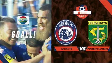 GOOLLL! Tendangan Keras Dendi - Arema Merobek Gawang Mizwar-Persebaya. 1-0 untuk Arema - Shopee Liga 1
