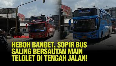 Keramaian di Tengah Jalan, Bus Bikin Gaduh Gara-gara Beradu Klakson Telolet Siang Hari!