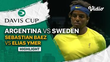 Highlights | Grup A: Argentina vs Sweden | Sebastian Baez vs Elias Ymer | Davis Cup 2022