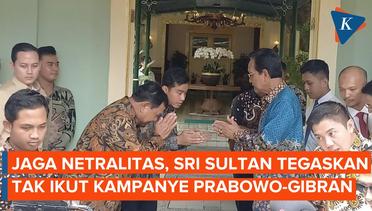 Sultan Izinkan Prabowo-Gibran Kampanye di Yogyakarta, tapi Tidak Mau "Ikut Campur"