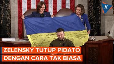 Zelensky Bentangkan Bendera Ukraina di AS