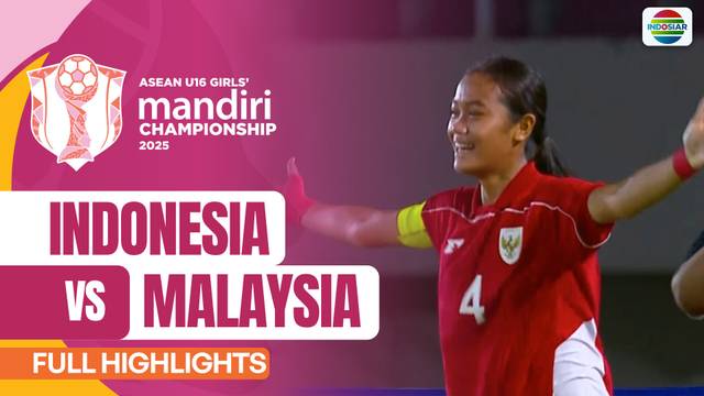 Indonesia vs Malaysia - Full Highlight | Asean U16 Girls Mandiri Championship 2025