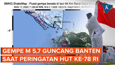 Gempa Magnitudo 5,7 Guncang Barat Daya Muara Binuangeun Banten