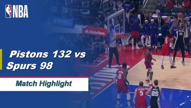 NBA I Match Highlight : Detroit Pistons 132 vs San Antonio Spurs 98