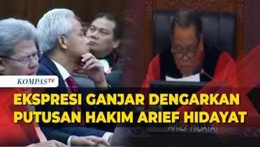 Ekspresi Ganjar Pranowo saat Hakim MK Arief Hidayat Bacakan Putusan Sengketa Pilpres 2024