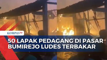 Kebakaran Melanda Pasar Bumirejo di Sukoharjo, 50 Lapak Pedagang Ludes Dilahap Si Jago Merah!